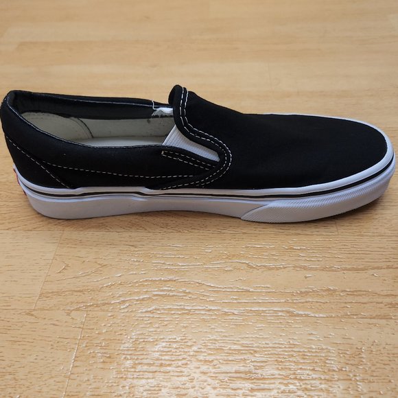 VANS Black/White Slip On Canvas Unisex Women's Size 6.5 / Men's Size 5 Like New - Picture 7 of 9